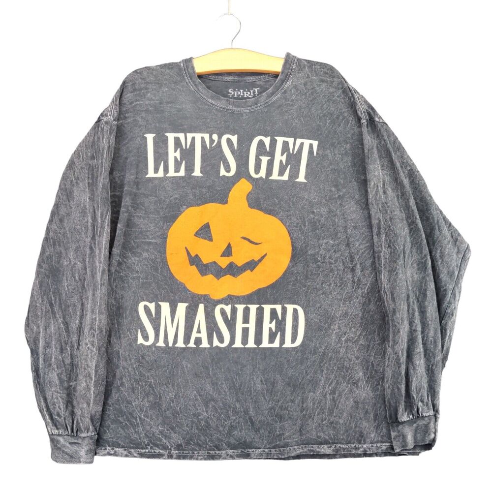 Spirit Gray Lets Get Smashed Graphic Sweatshirt Mens XL Long Sleeve Pullover